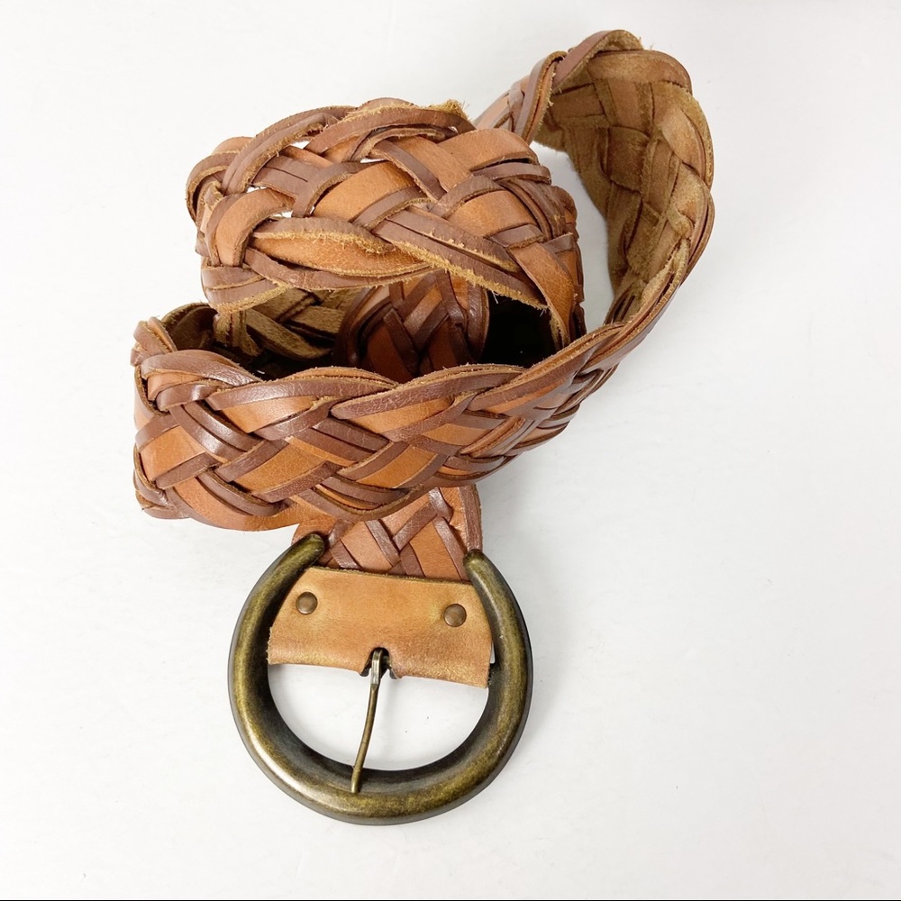 MOTIF 56 Braided Two Tone Leather Belt